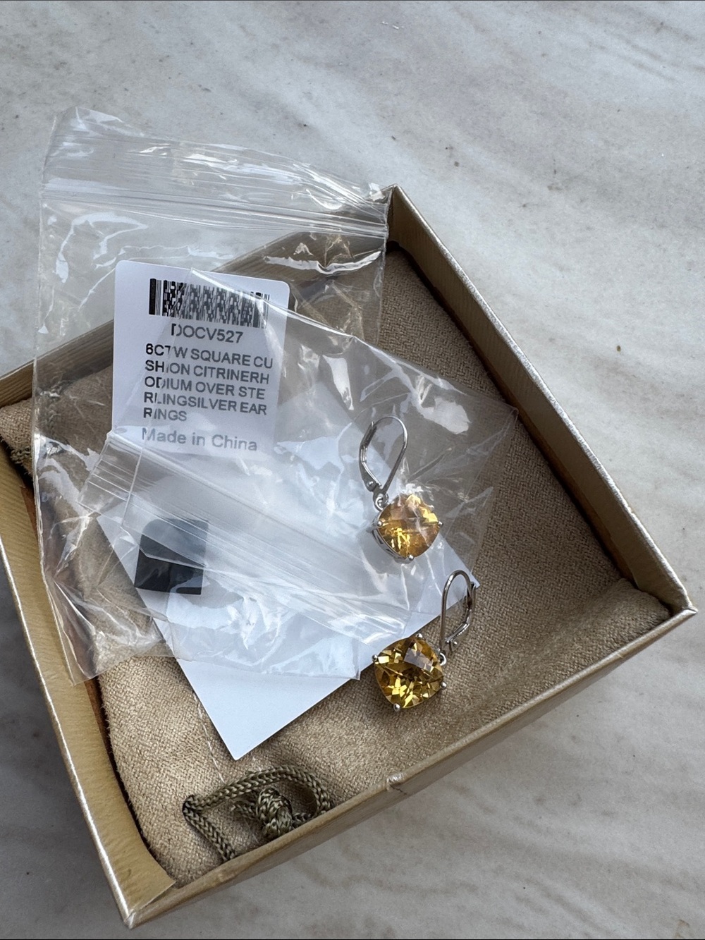 JTV Yellow Crystal Drop Earrings